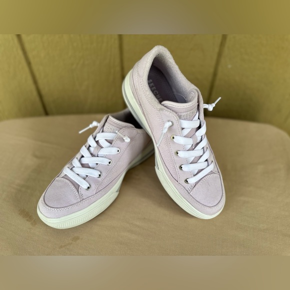 Pink Skechers Arch Fit Arcade Tennis Shoes - Picture 3 of 12